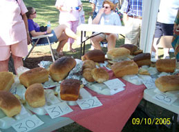 Many people came to show off their loaves of bread. Click the photo to see a closer view.
